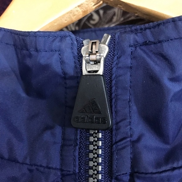 Vtg 90s Adidas Windbreaker Men XL Full Zip Spell Out Jacket Blue Yellow White - Picture 10 of 13